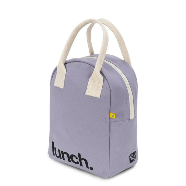 Fluf organic Zipper lunch bag - ‘lunch’ lavender