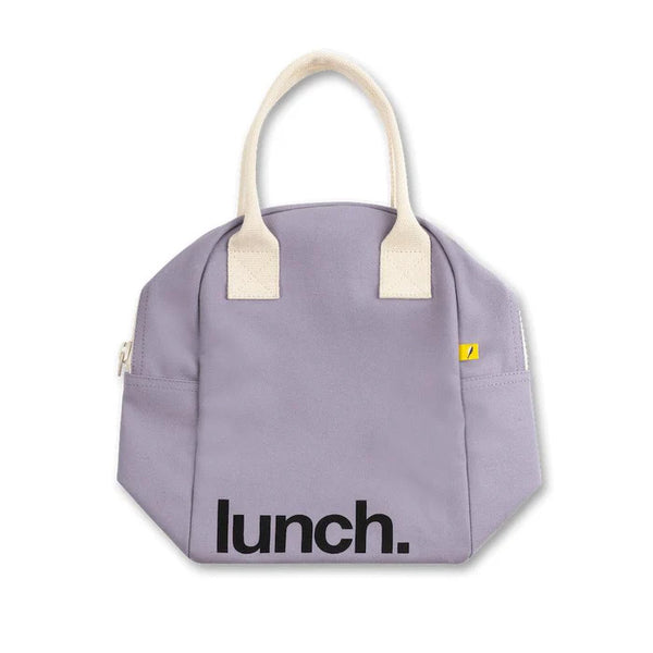 Fluf organic Zipper lunch bag - ‘lunch’ lavender