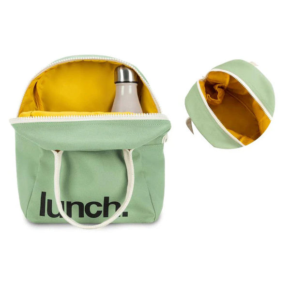 Fluf organic Zipper lunch bag - ‘lunch’ moss