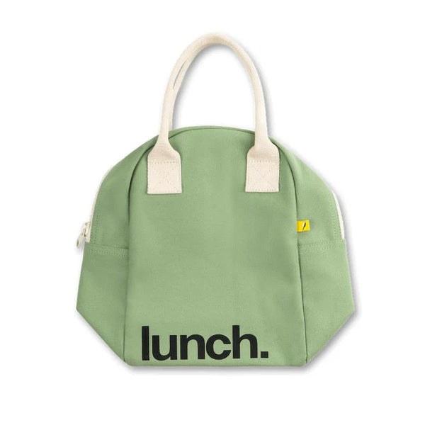 Fluf organic Zipper lunch bag - ‘lunch’ moss