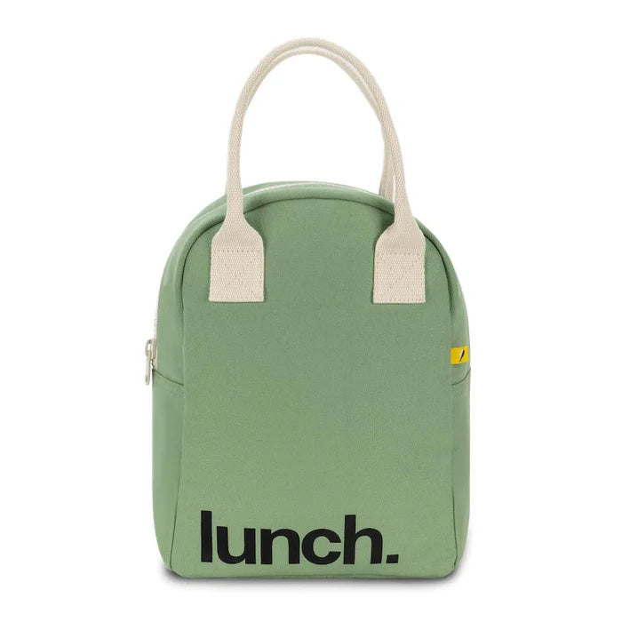 Fluf organic Zipper lunch bag - ‘lunch’ moss