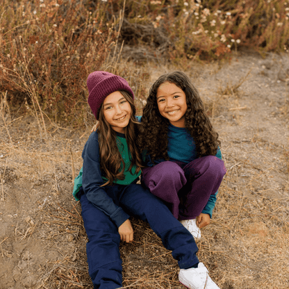 Organic Cotton Twill Kids Pants - Plum | Jackalo