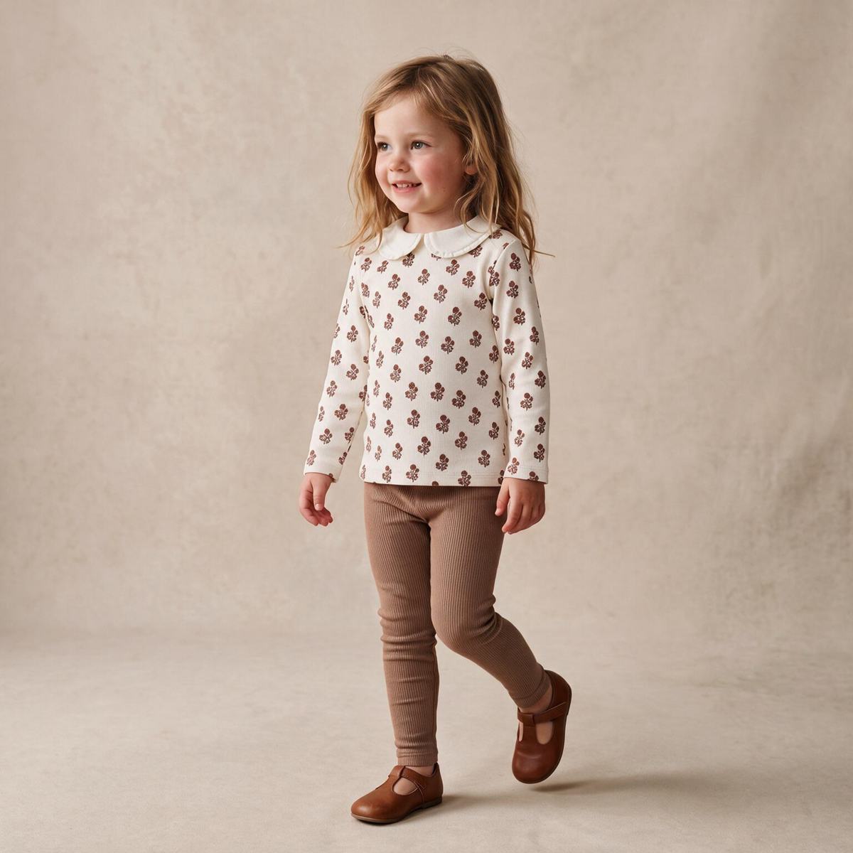 Organic Cotton Ruffle Collar Top & Legging Set - Loom