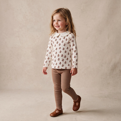 Organic Cotton Ruffle Collar Top & Legging Set - Loom