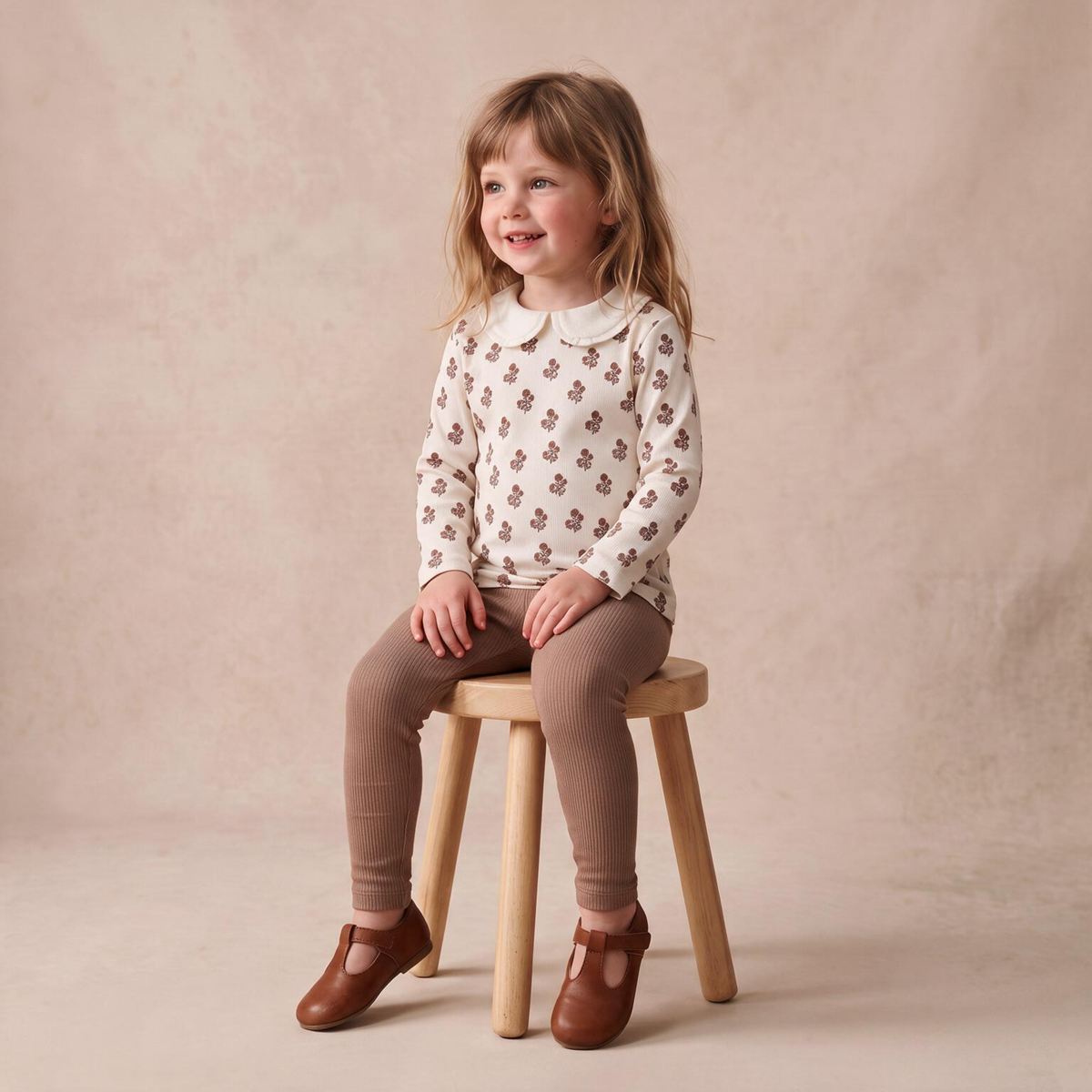 Organic Cotton Ruffle Collar Top & Legging Set - Loom