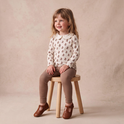 Organic Cotton Ruffle Collar Top & Legging Set - Loom
