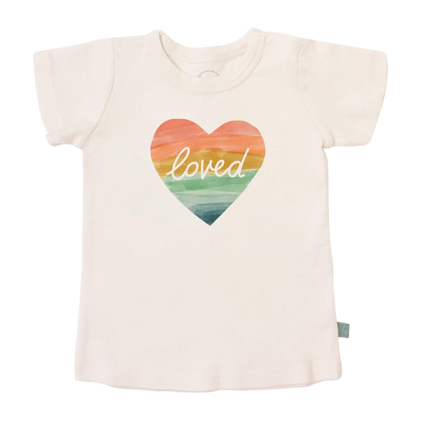 Finn + Emma Organic Baby & Toddler Short-Sleeved T-Shirt- Loved Rainbow Heart