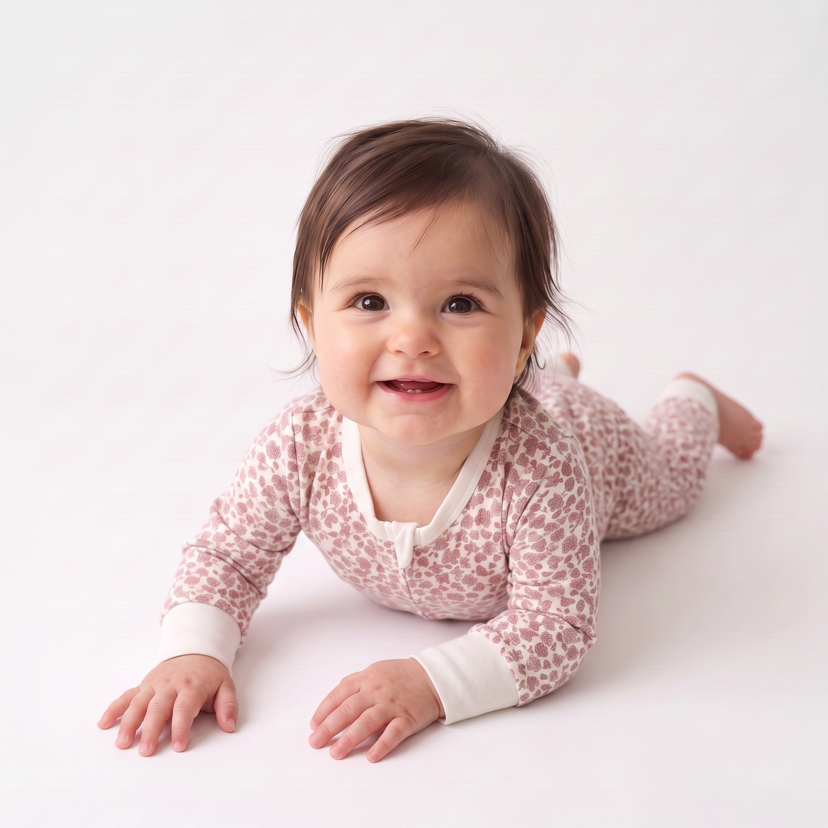 Organic Cotton 2-Way Zip Romper - Wild Petal
