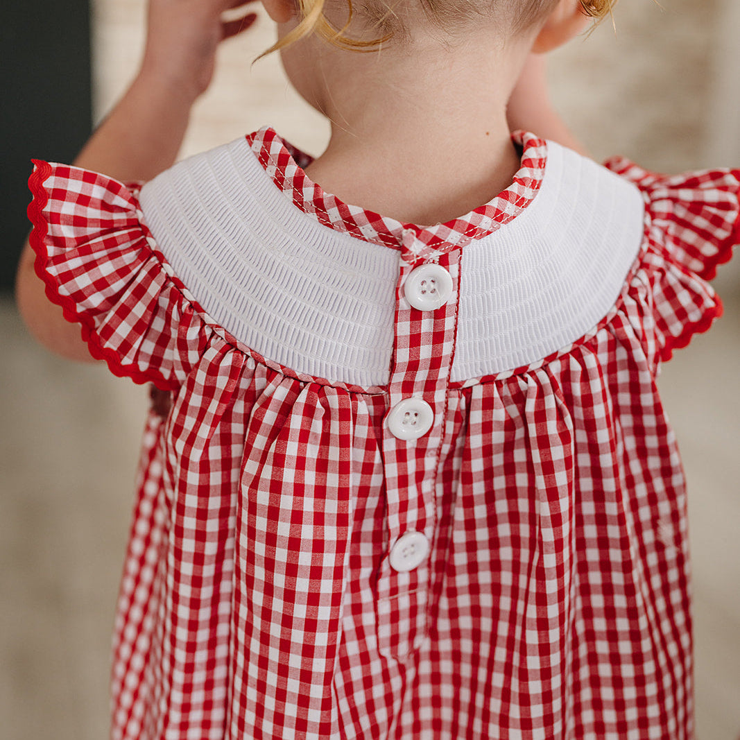 Cotton Gingham Strawberry Dress