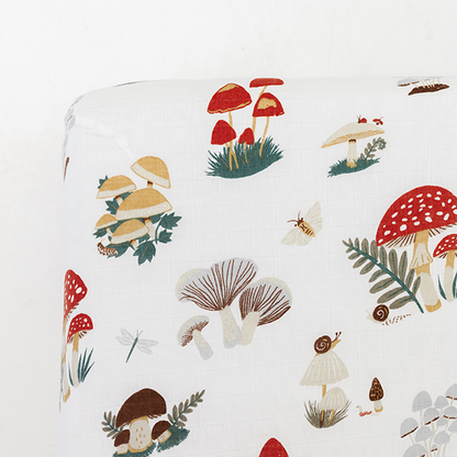 Clementine Kids Mushroom Cotton Muslin Crib Sheet