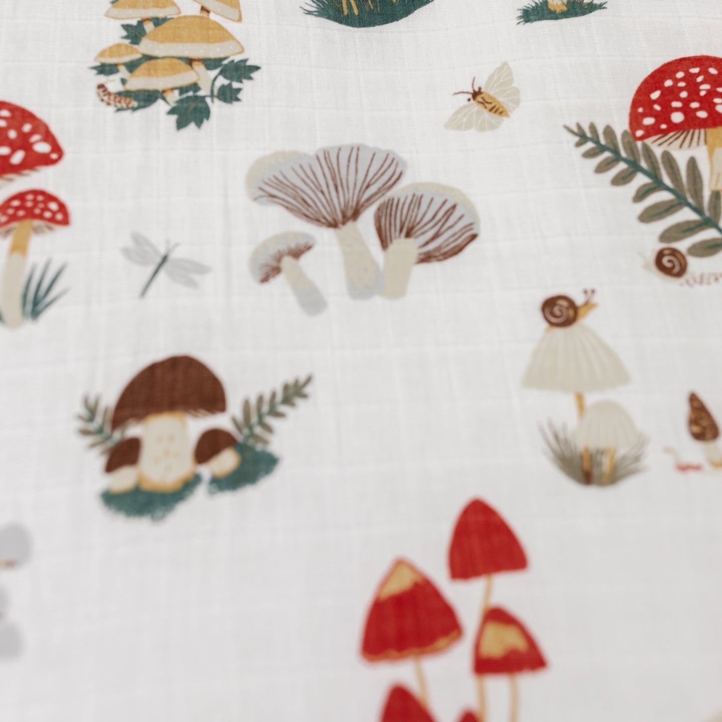 Cotton Muslin Crib Sheet - Mushroom