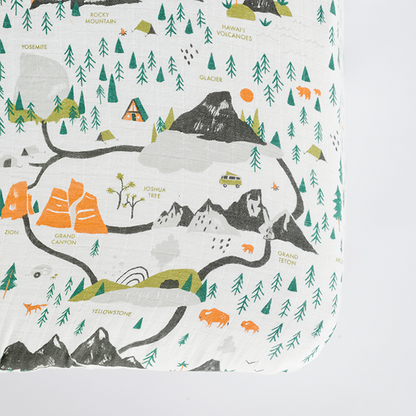 Clementine Kids National Parks Cotton Muslin Crib Sheet