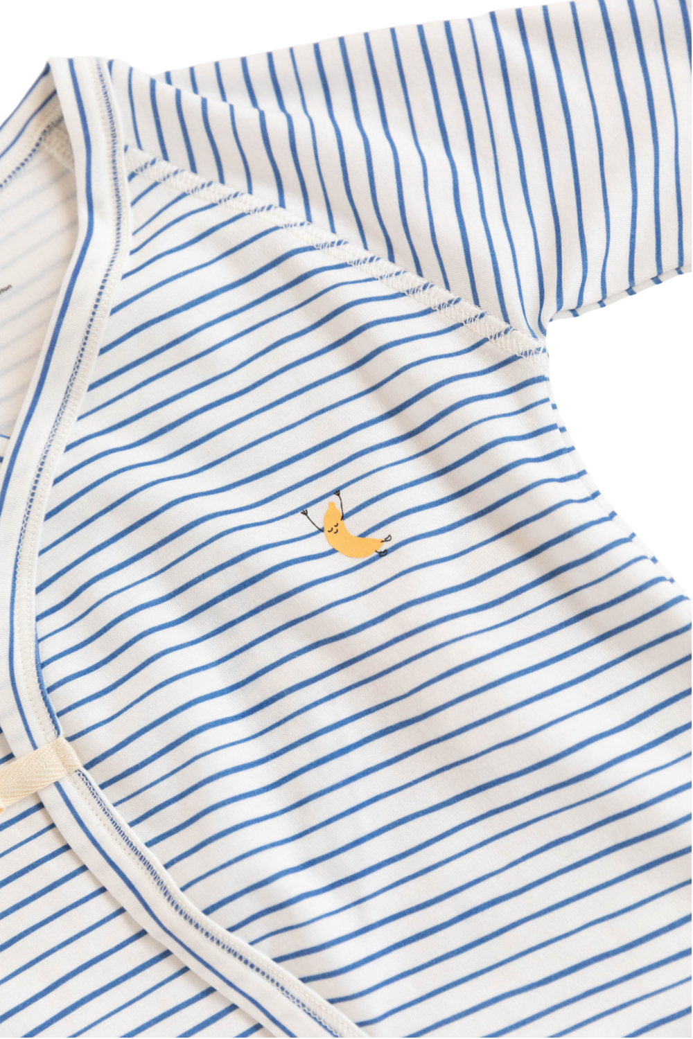 Organic Cotton Kimono Onesie - Blue Stripe