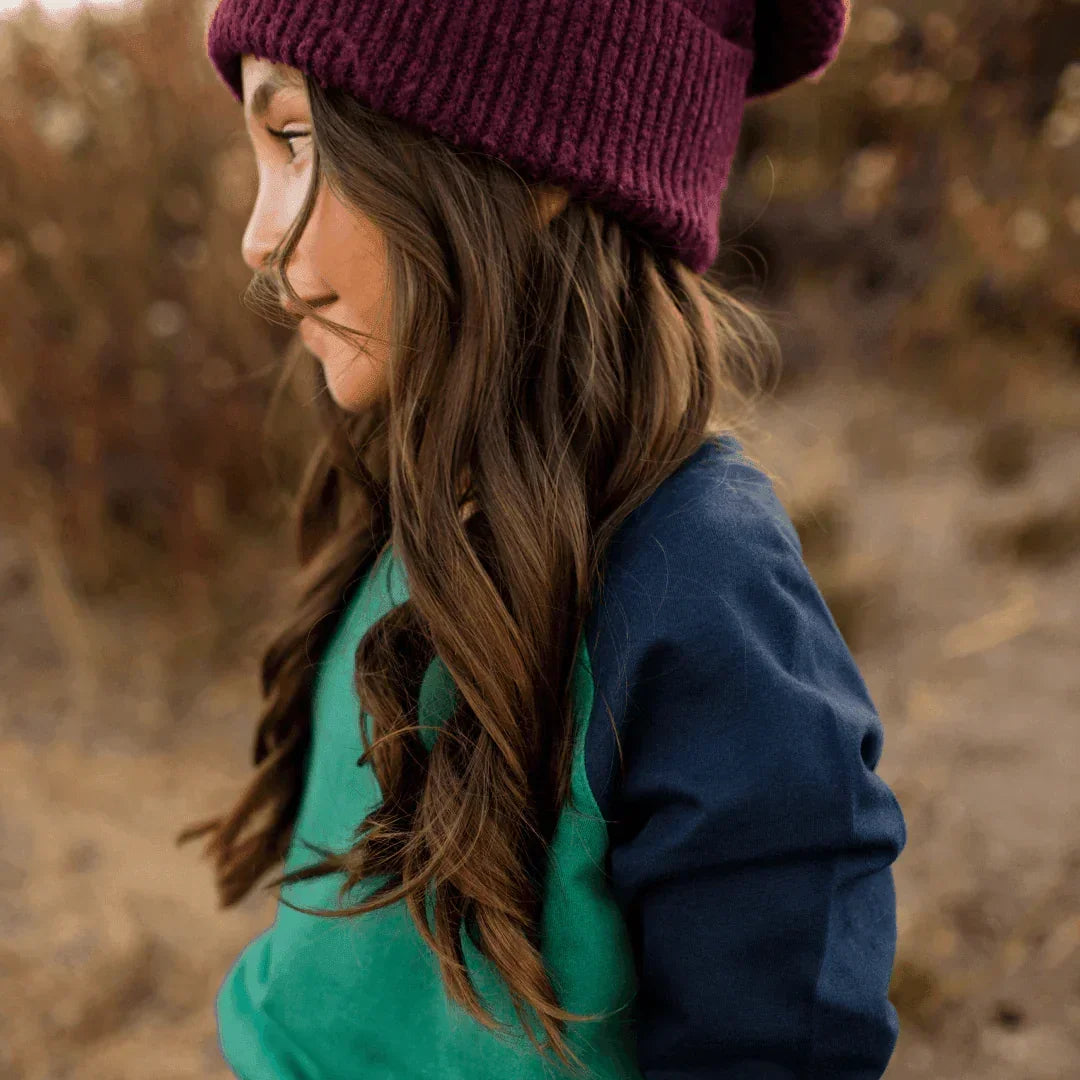Organic Cotton Color Block Raglan Kids Sweatshirt | Jackalo