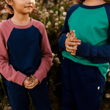 Organic Cotton Color Block Raglan Kids Sweatshirt | Jackalo