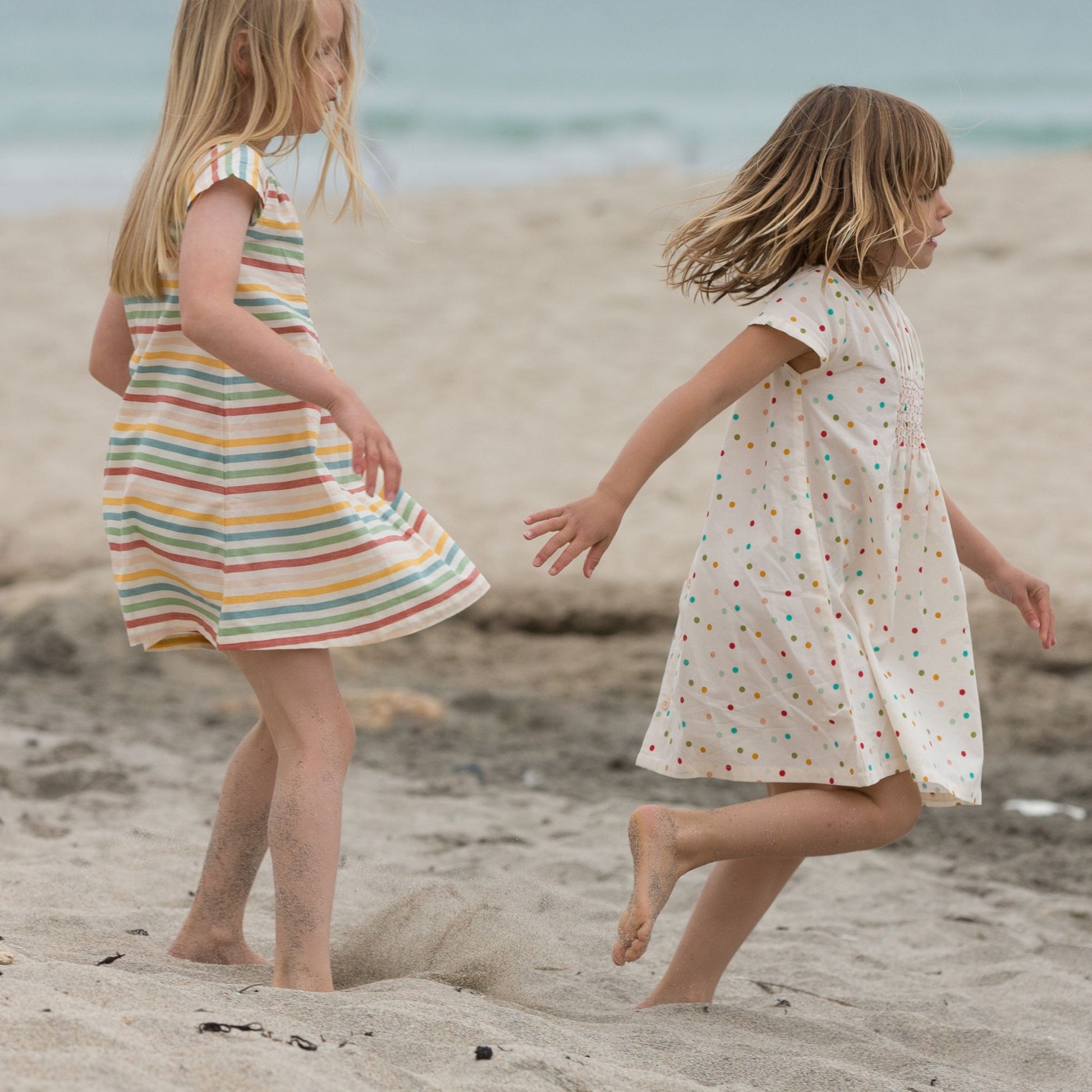 Little Green Radicals Organic Smocked Dress- Rainbow Striped Little Green Radicals Organic Smocked Dress- Rainbow Striped