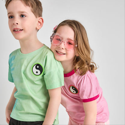 Organic Cotton T-Shirt - Green Tie-Dye Yin Yang