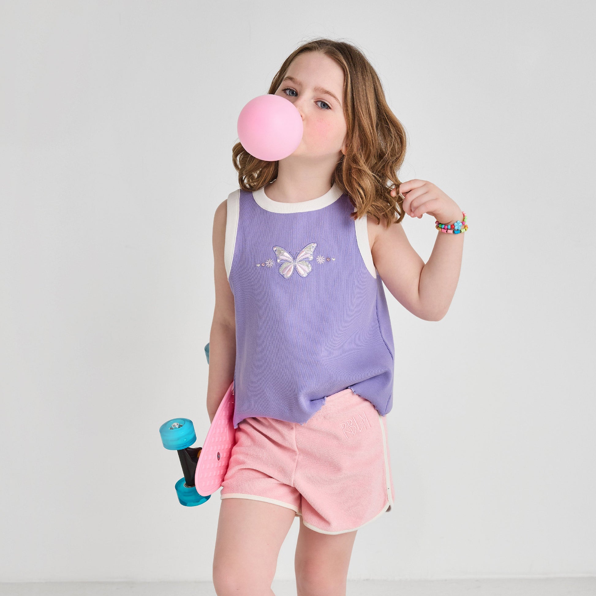 Organic Cotton Purple Butterfly Tank Top