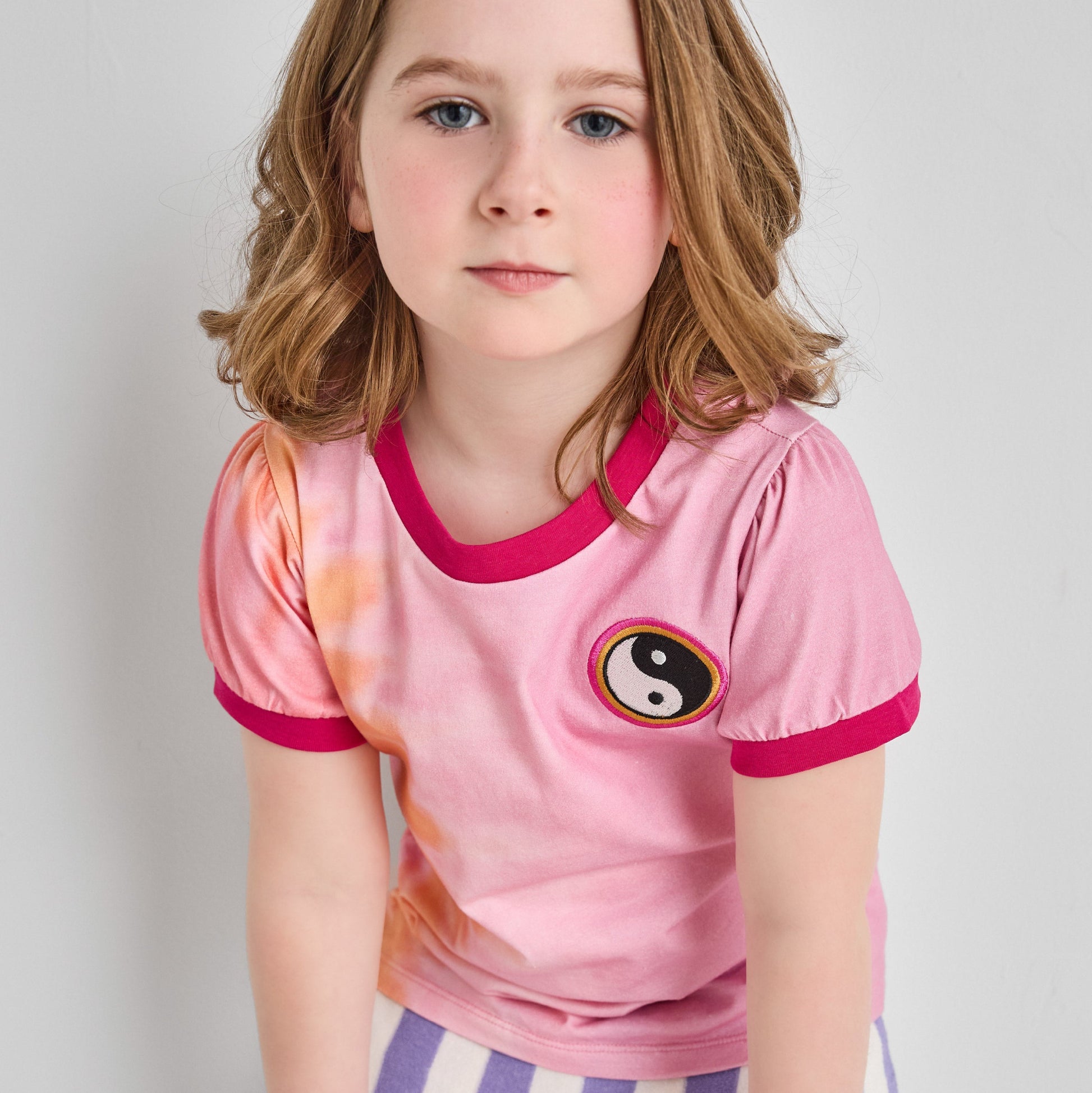 Organic Cotton Pink Tie-Dye Yin Yang T-Shirt