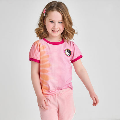 Organic Cotton Pink Tie-Dye Yin Yang T-Shirt