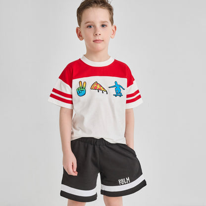 Organic Cotton Black Striped Shorts