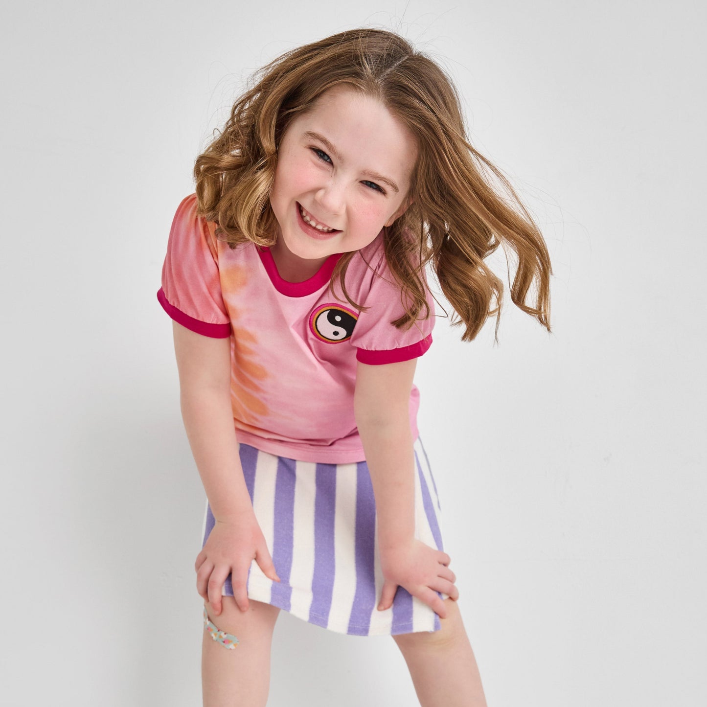 Organic Cotton Purple Striped Terry Skort