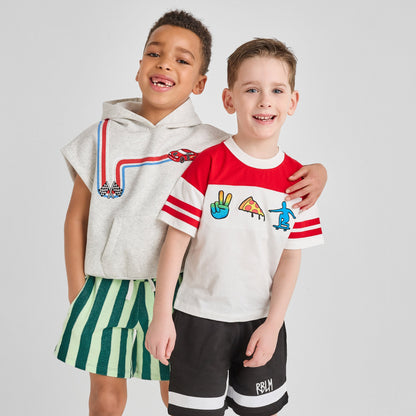 Organic Cotton Kids Crewneck Tee - Peace & Pizza