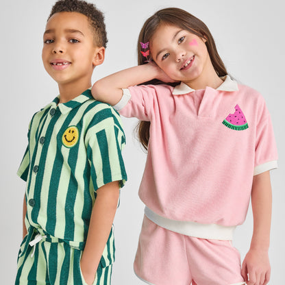 Organic Cotton Terry Polo - Watermelon