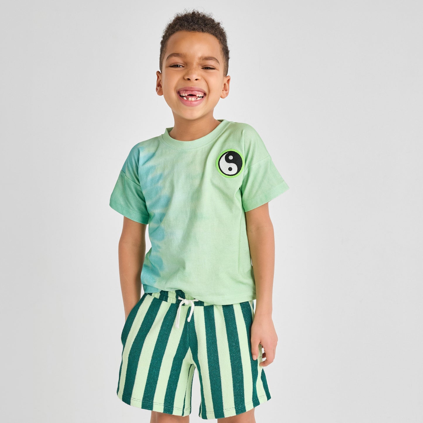 Organic Cotton T-Shirt - Green Tie-Dye Yin Yang