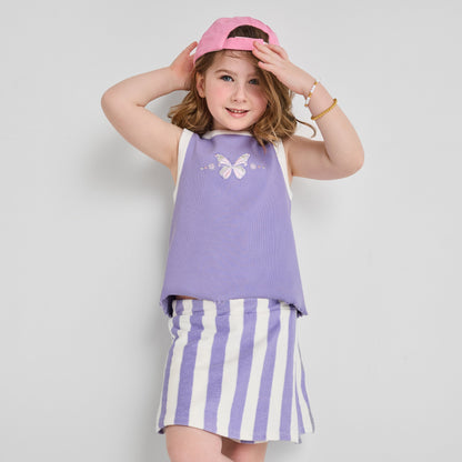 Organic Cotton Purple Butterfly Tank Top