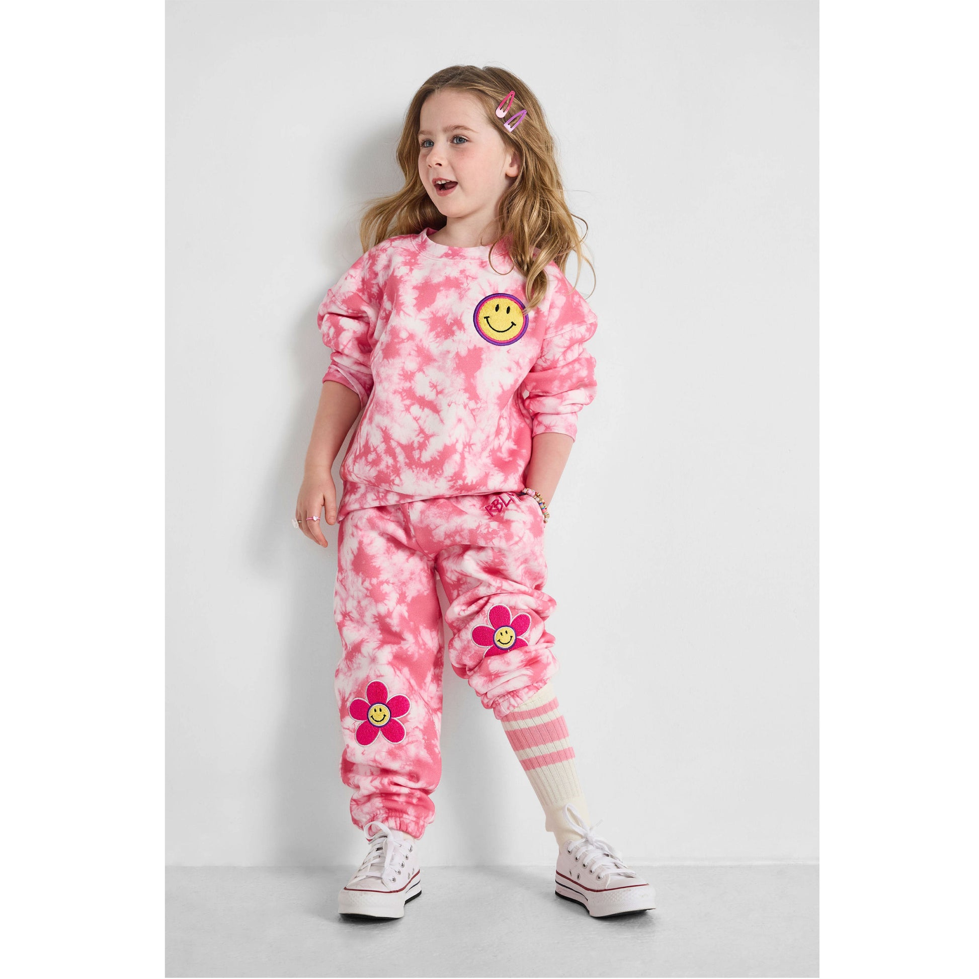 Smiley Tie-Dye Joggers - Organic Cotton & Recycled Polyester | Rebloomed Kids