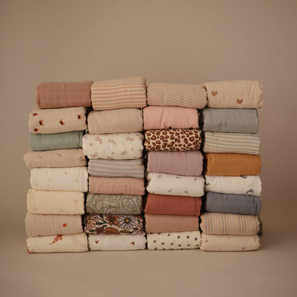 Muslin swaddle blanket, various colors*