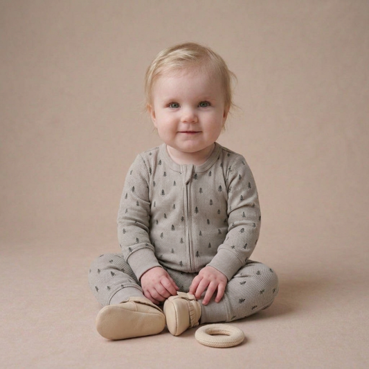 Organic Cotton 2-Way Zip Romper - Tiny Pines