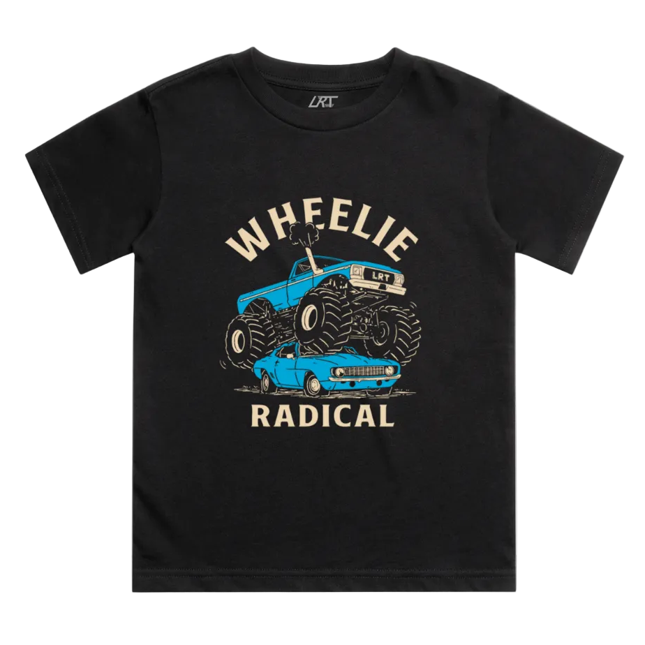 Little Rad Things Organic Boys' Short- Sleeved T-shirt WHEELIE RADICAL