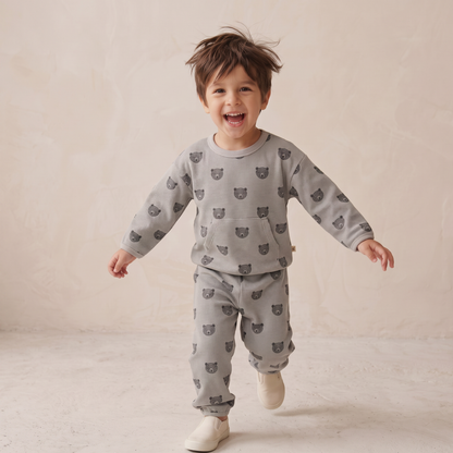Organic Cotton Tee & Pant Slouch Set - Woodland Bear