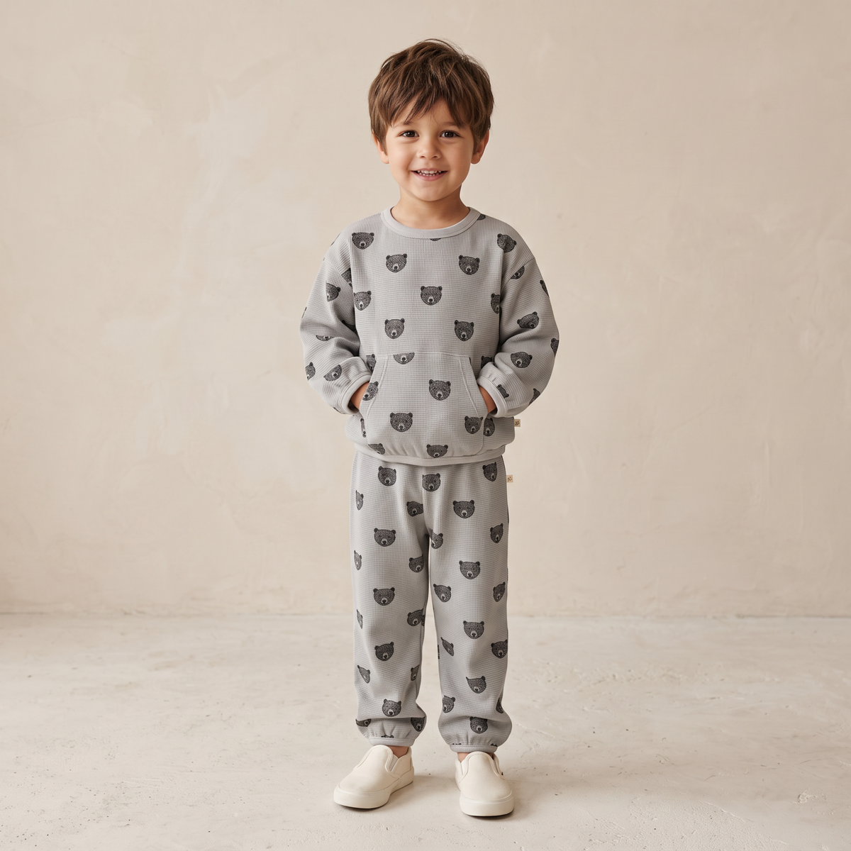 Organic Cotton Tee & Pant Slouch Set - Woodland Bear