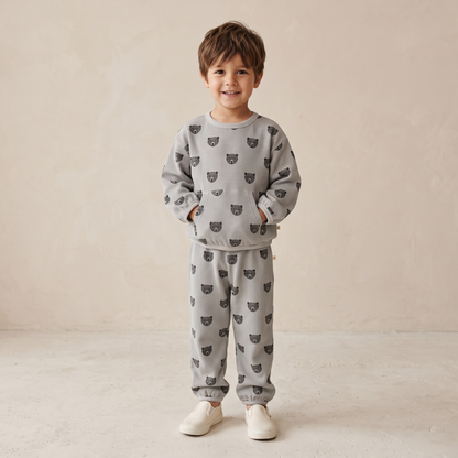 Organic Cotton Tee & Pant Slouch Set - Woodland Bear