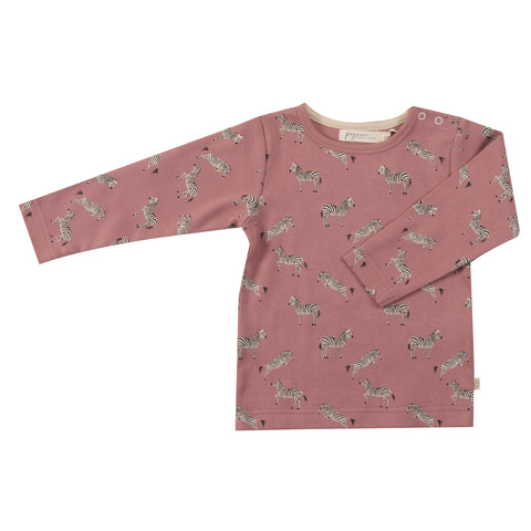 Pigeon Organics T-shirt- rose zebra