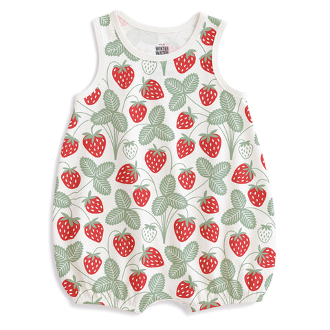 Winter Water Factory Bubble romper- strawberries red & green