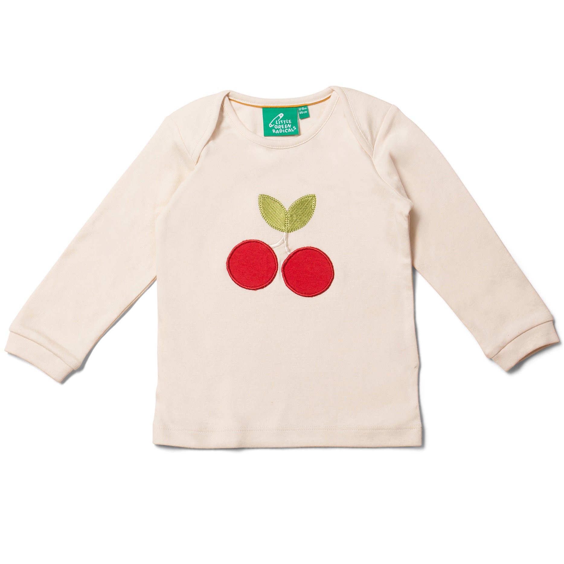 Little Green Radicals Cherries applique long sleeve t-shirt