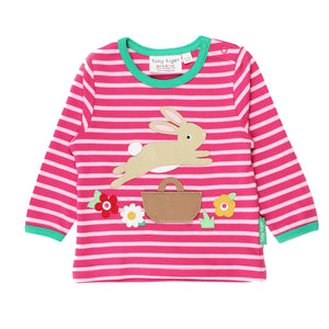 Toby Tiger Leaping bunny appliqué long sleeve t-shirt