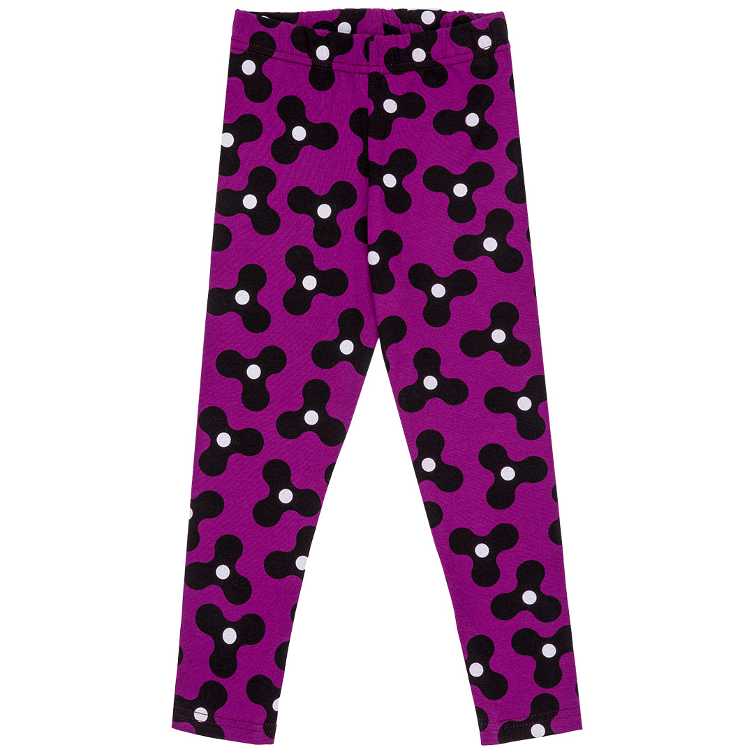 Raspberry Republic leggings- spinning windmills purple