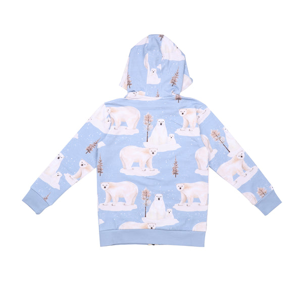 Walkiddy Zip hoodie- polar bear family, back