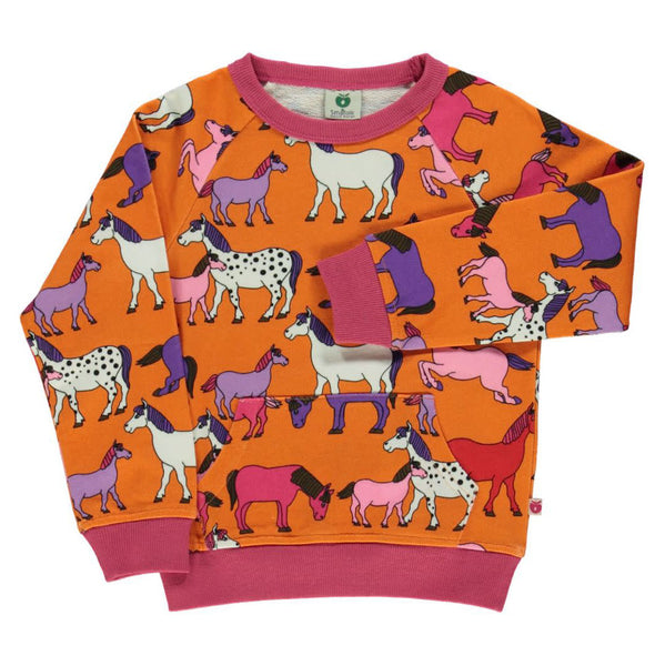 Smafolk Horses sweatshirt, orange