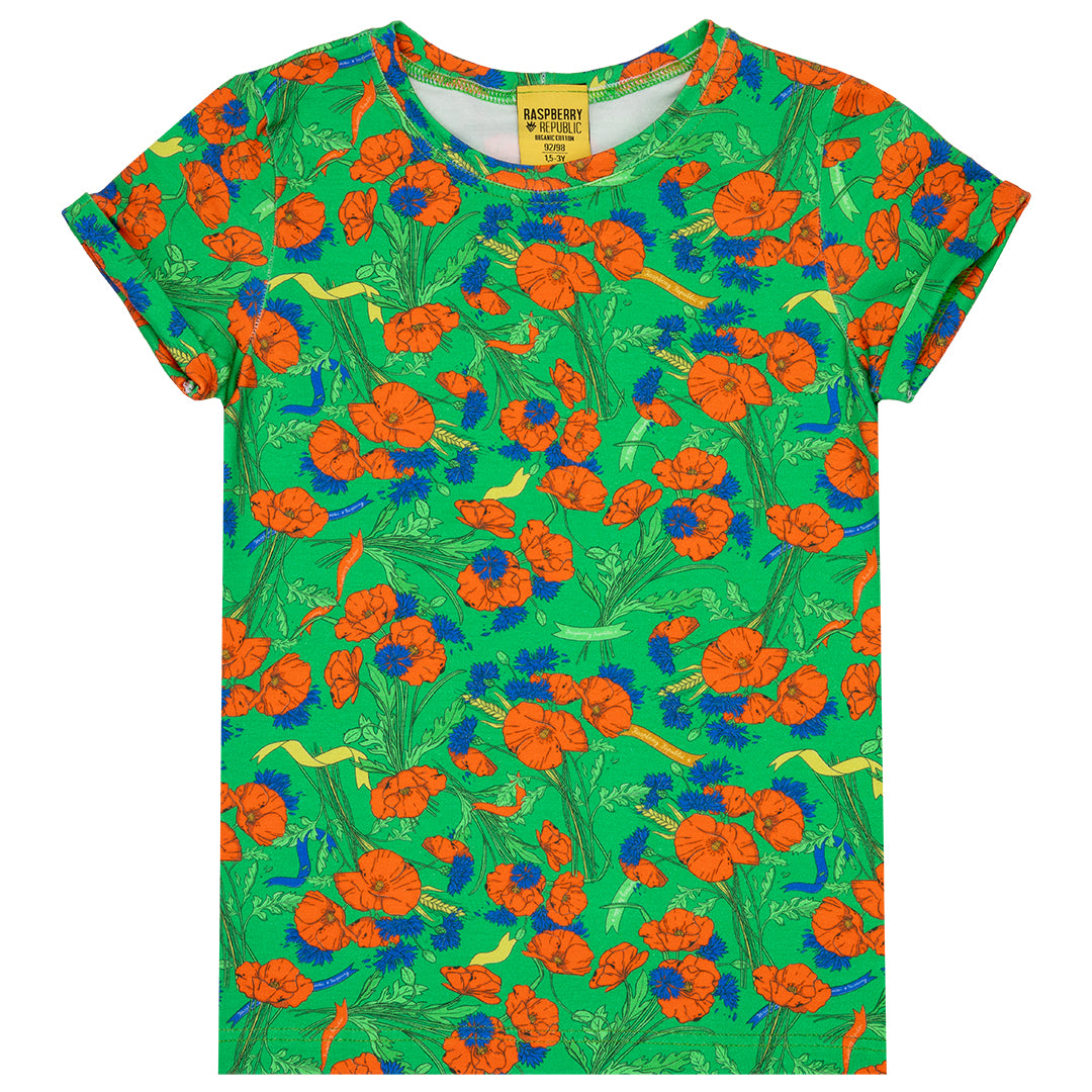 Raspberry Republic organic Short sleeve t-shirt- wildflowers