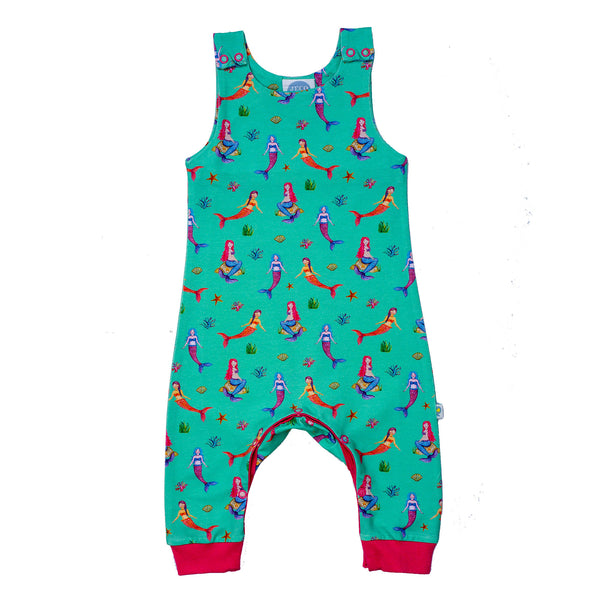 JECO mystical mermaids in turquoise dungarees