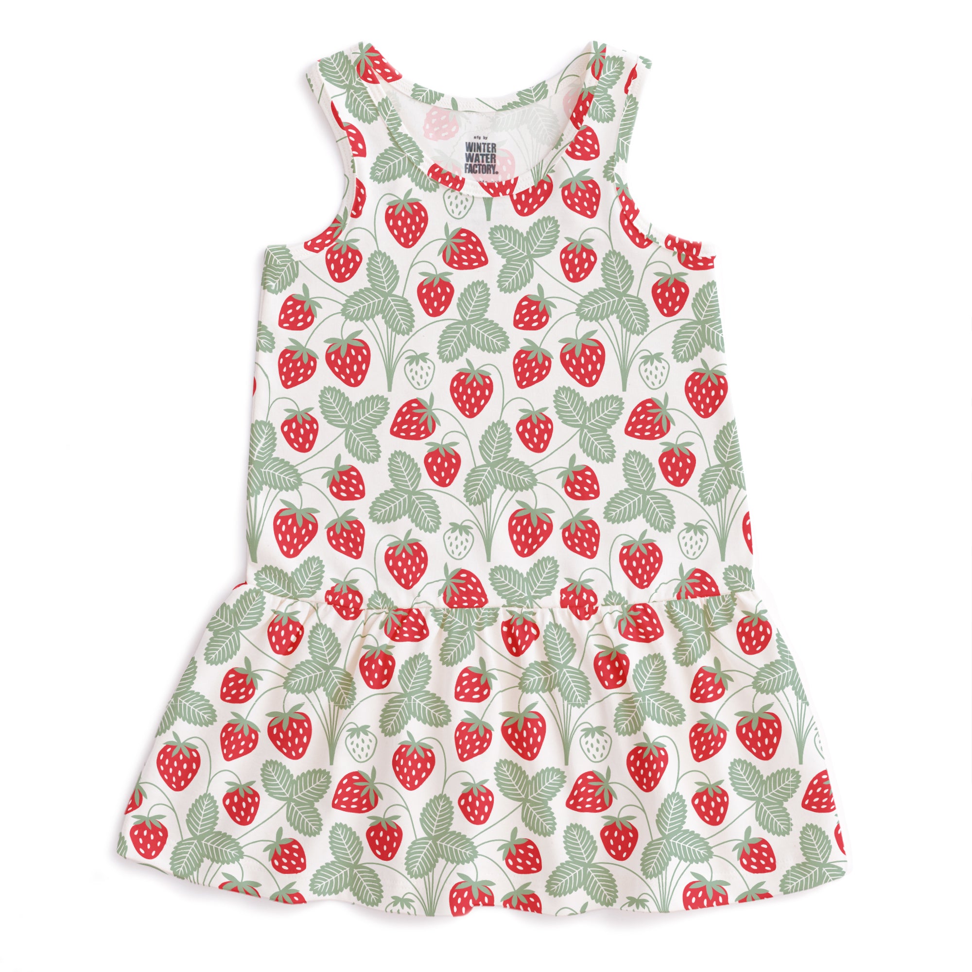 Winter Water Factory Valencia dress- red & green strawberries