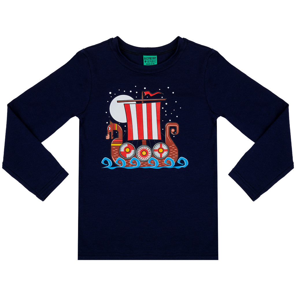 Raspberry Republic Viking Longboat Long Sleeve T-Shirt 3-5Y (104/110)