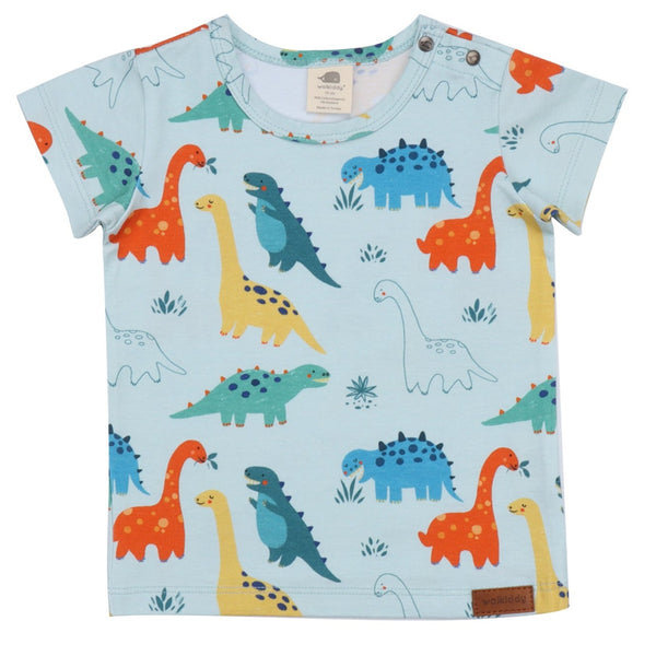 Walkiddy organic Short sleeve shirt- baby dinosaurs