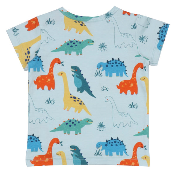 Walkiddy organic Short sleeve shirt- baby dinosaurs, back